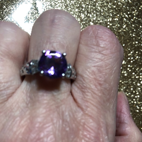 Jewelry - HOT SALE!!!!  RING AMETHYST & CZ 925 NWOT
